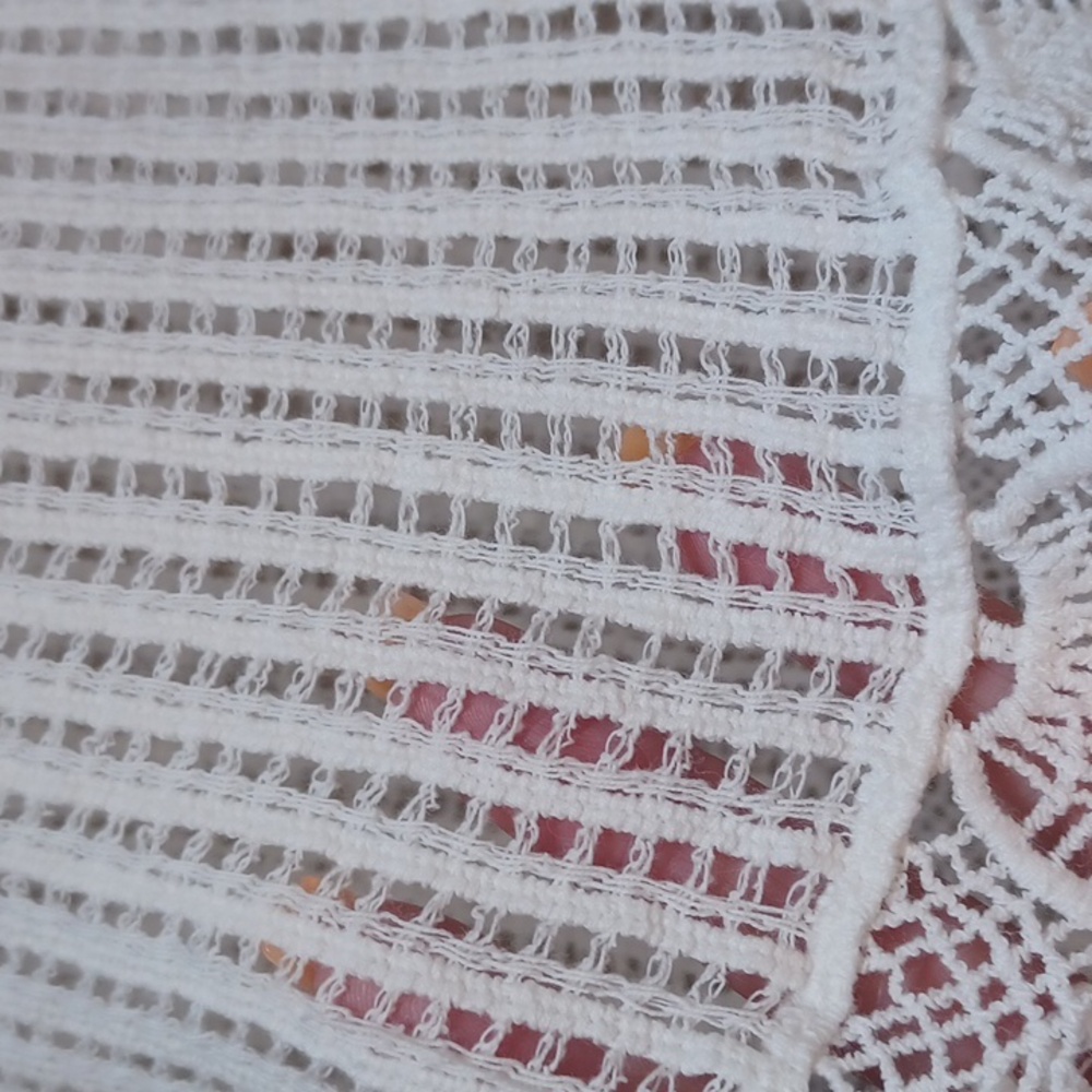 NWT Misia Creamy White Cotton Crochet Knit Unique Cover-Up - Picture 3 of 9